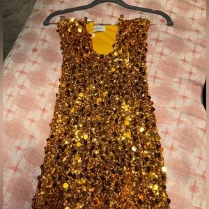 Orange Sequin Dress